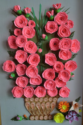 paper quilling rose wall art