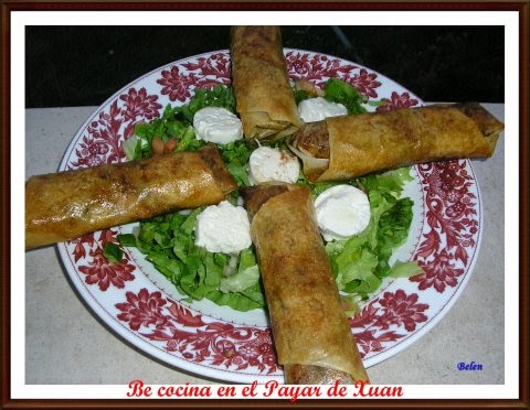 Ensalada Con Rollitos De Pollo Y Verduras