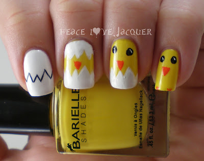 Chicks, Easter, Nail Art, Barielle, FingerPaints, Stripe Right, Sunshine, Yellow