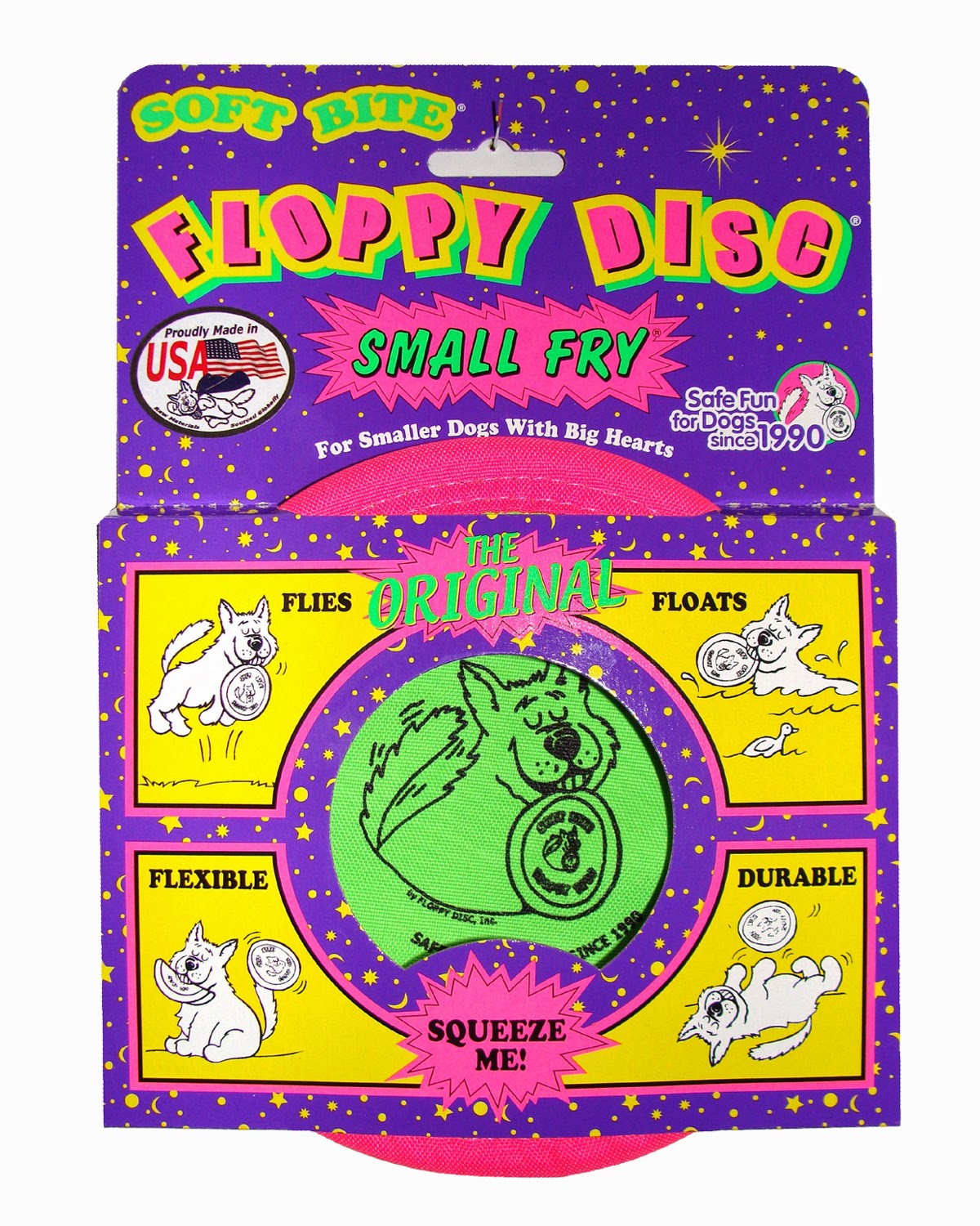 soft bite floppy disc dog toy