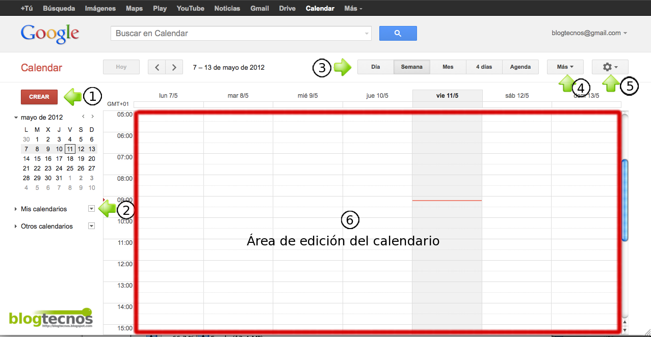 Blog TECNOS Añadir un calendario a Blogger con Google Calendar
