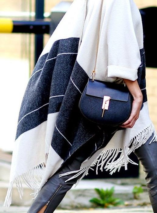 Street style-blanket poncho-trends fall 2014