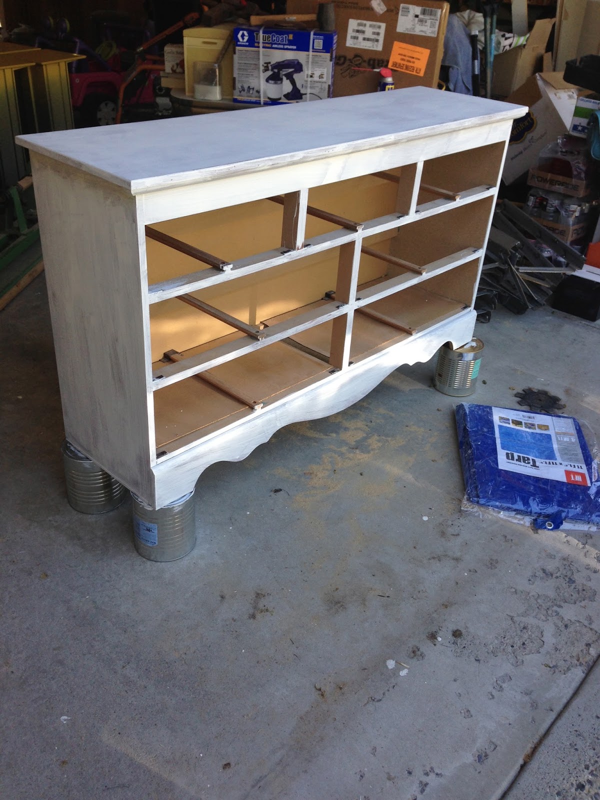 The White Silk Purse Dresser Refurbished for TV Stand/Video Storage