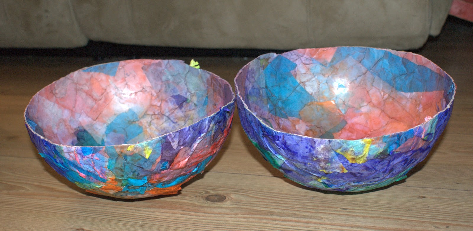 Tissue Paper Bowls Paper Mache on Pinterest