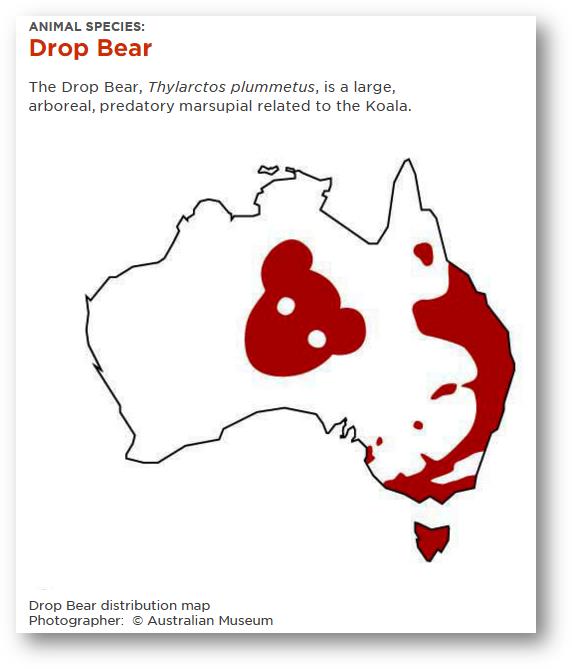 North Coast Voices Drop Bear distribution map for the wary travellers