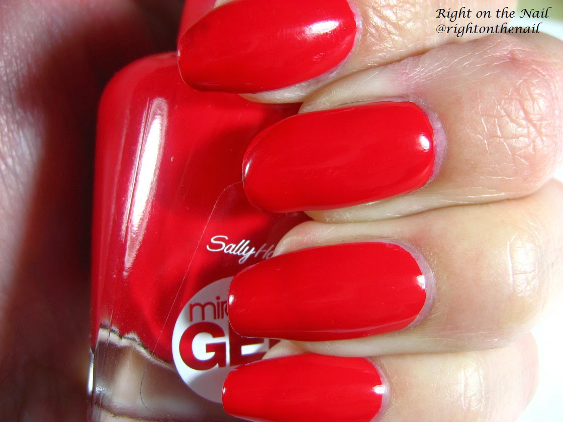 Right on the Nail: Right on the Nail ~ Sally Hansen Miracle Gel Nail Polish  Review and Swatches: Red Eye