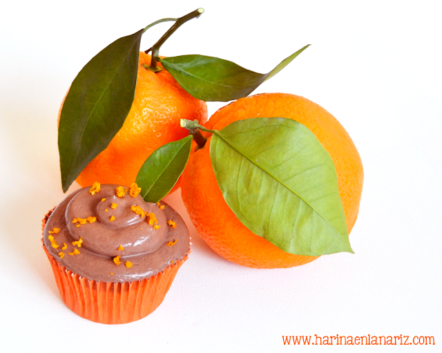 cupcakes de naranja y chocolate