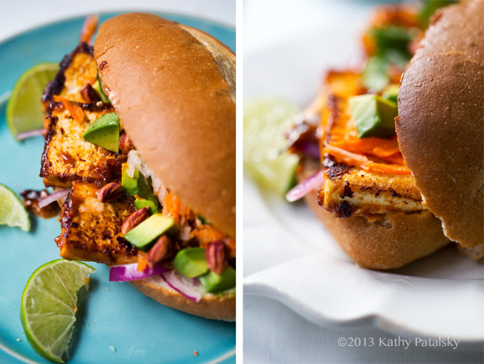 Sandwich Meal Spicy Peanut Tofu. Vegan Recipe