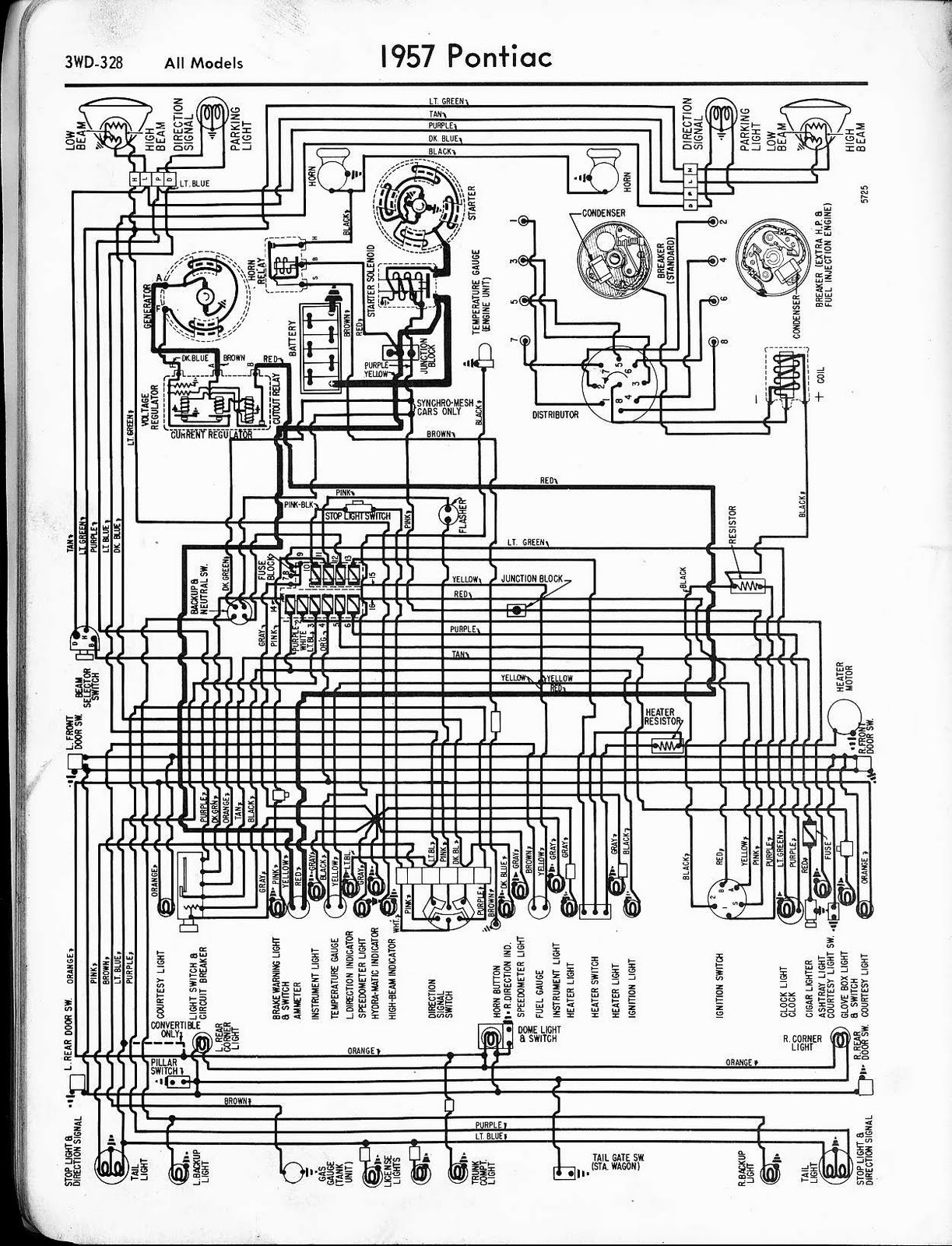 Free Auto Wiring Diagram: 1957 Pontiac Wiring Diagram