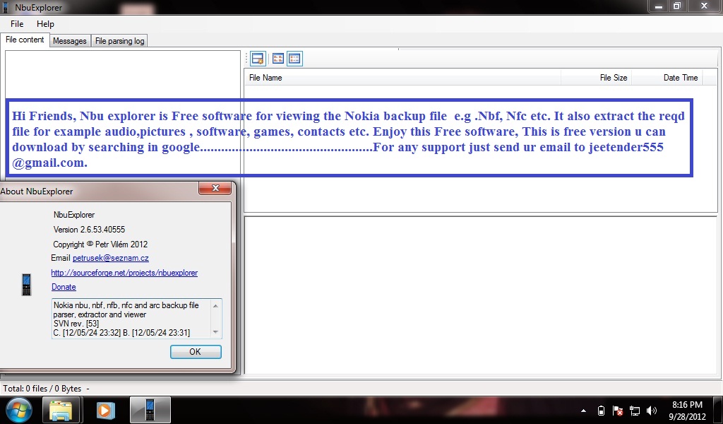 Jeetender Nath VIEW AND EXTRACT NOKIA BACKUP FILE .NBC, NBF