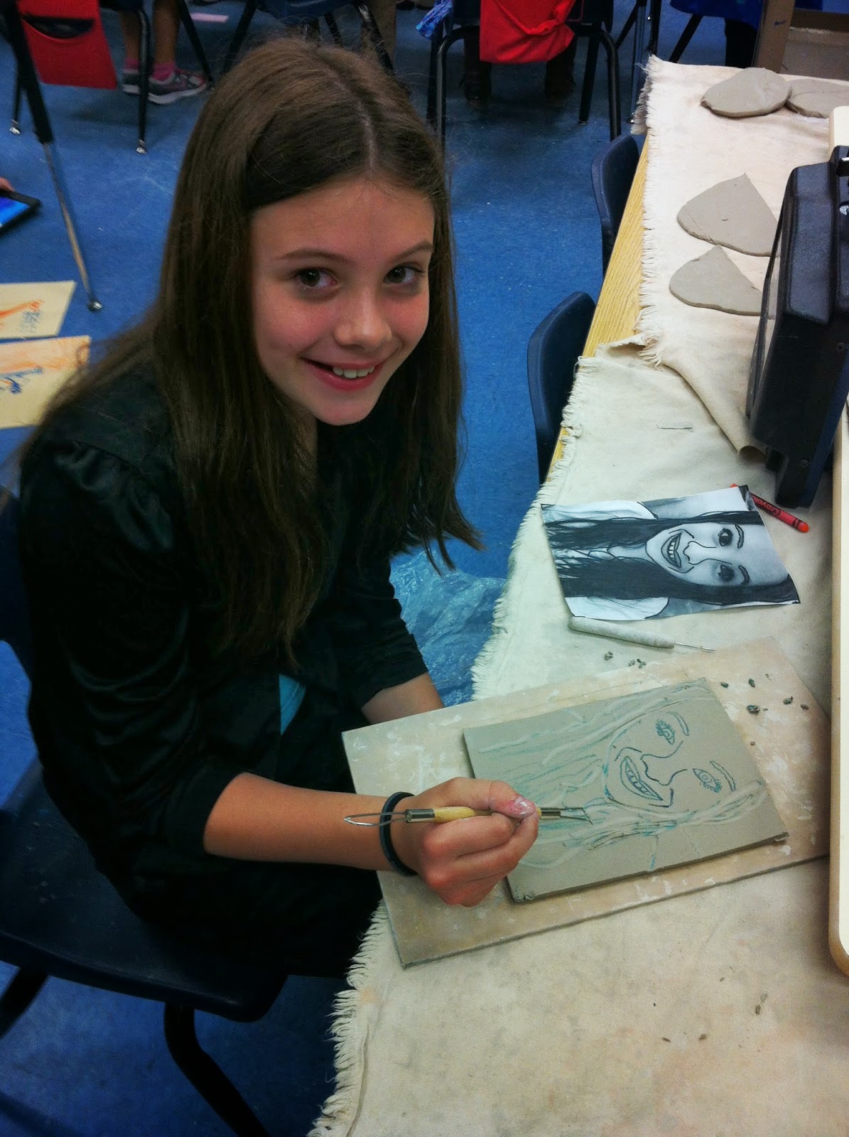(the way cool) Donald Art Room: 5th grade ceramics: Self portraits vs