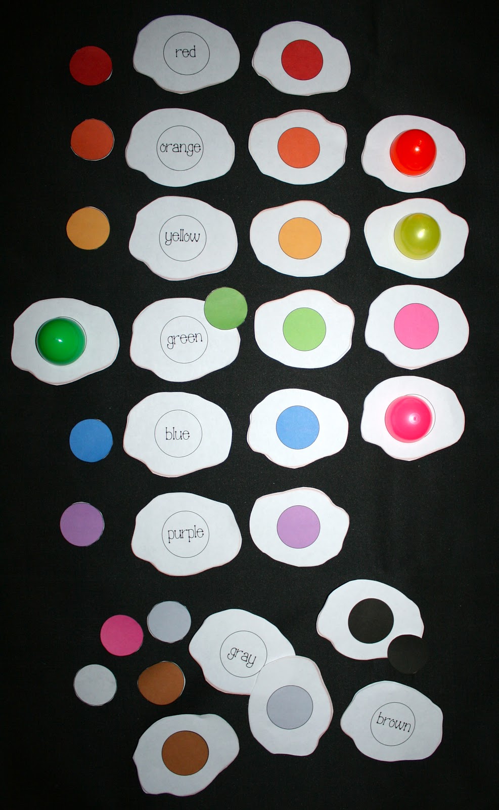 Egg Color Matching Games Classroom Freebies