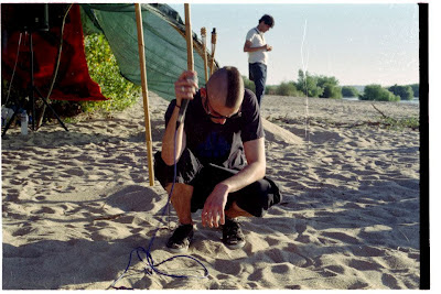 Fred Rosa singing on the beach