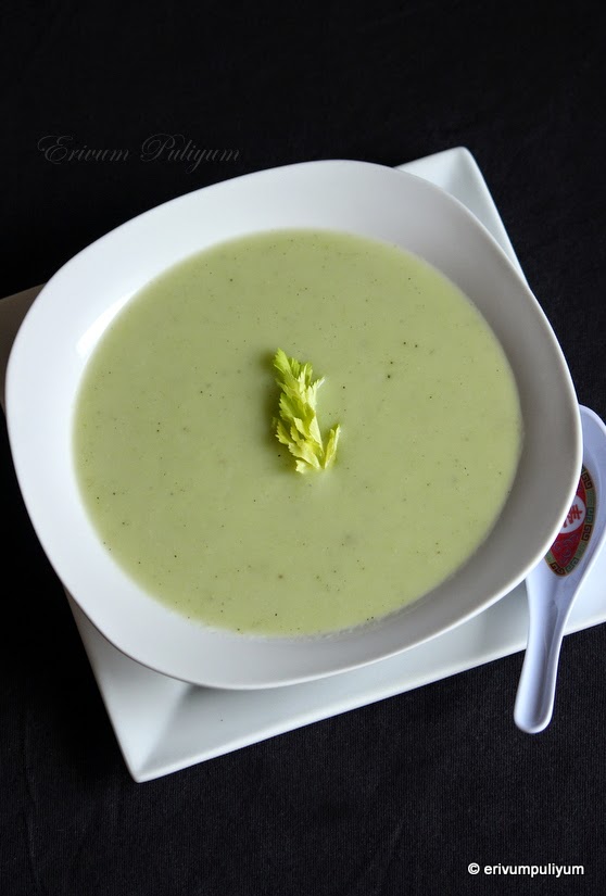 Erivum Puliyum Cream of Celery Soup Veg Soup Recipes(No Cream)