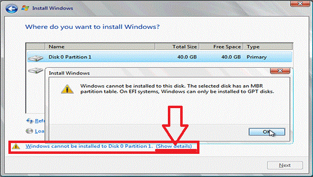 Berbagi Itu Indah Cara Mengatasi Windows Cannot Be Installed To The Disk The Selected Disk Is Of The Gpt Partition Style