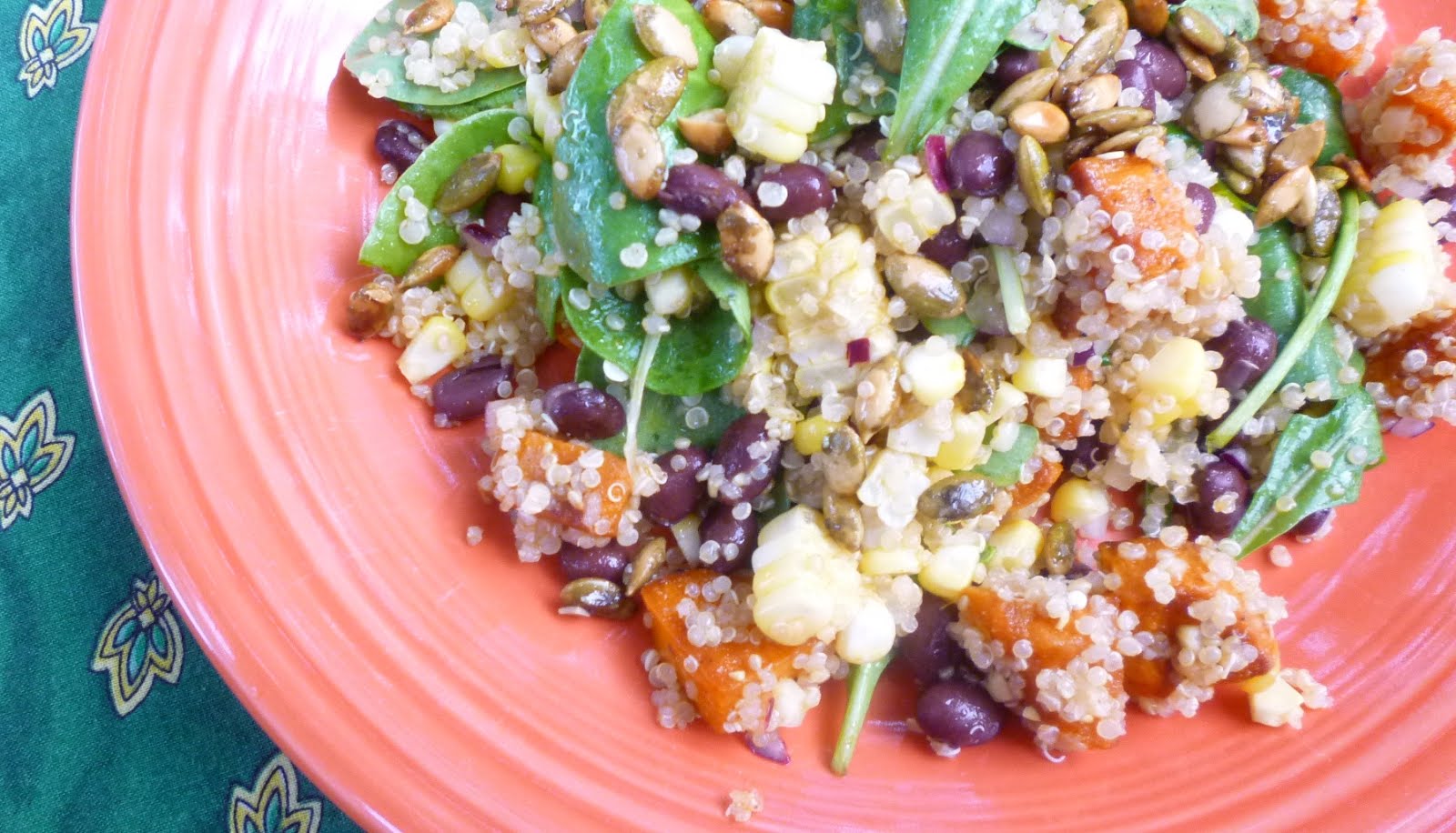 For Love of the Table Quinoa Salad with Black Beans, Sweet Potatoes & Corn