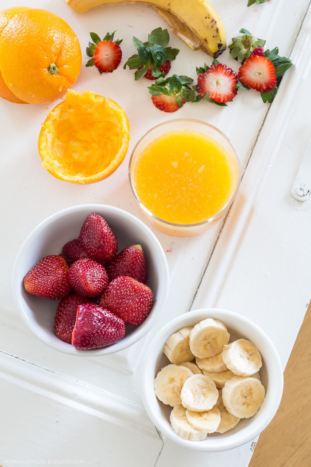 My Spanish Taste Strawberrybanana and orange juice smoothie