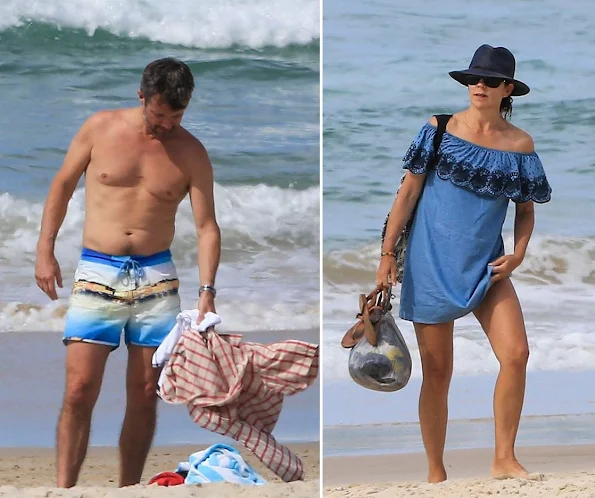Crown Princess Mary and Crown Prince Frederik, Prince Christian, Princess Isabella and twins Prince Vincent & Princess Josephine at the beach in Byron Bay