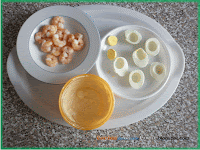 Uova sode con gamberetti e maionese