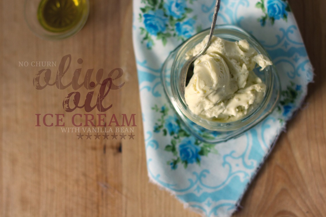 nochurn olive oil ice cream with vanilla bean The Vanilla Bean Blog