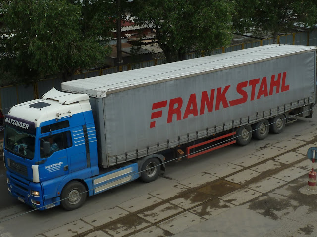 VMAN TGA 18.530 4x2 Truck Blue + Gray Curtain Side Trailer