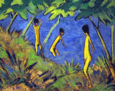 Paisatge amb nus grocs (Otto Mueller)