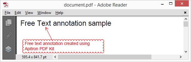 Pic. 2 Free Text PDF annotation