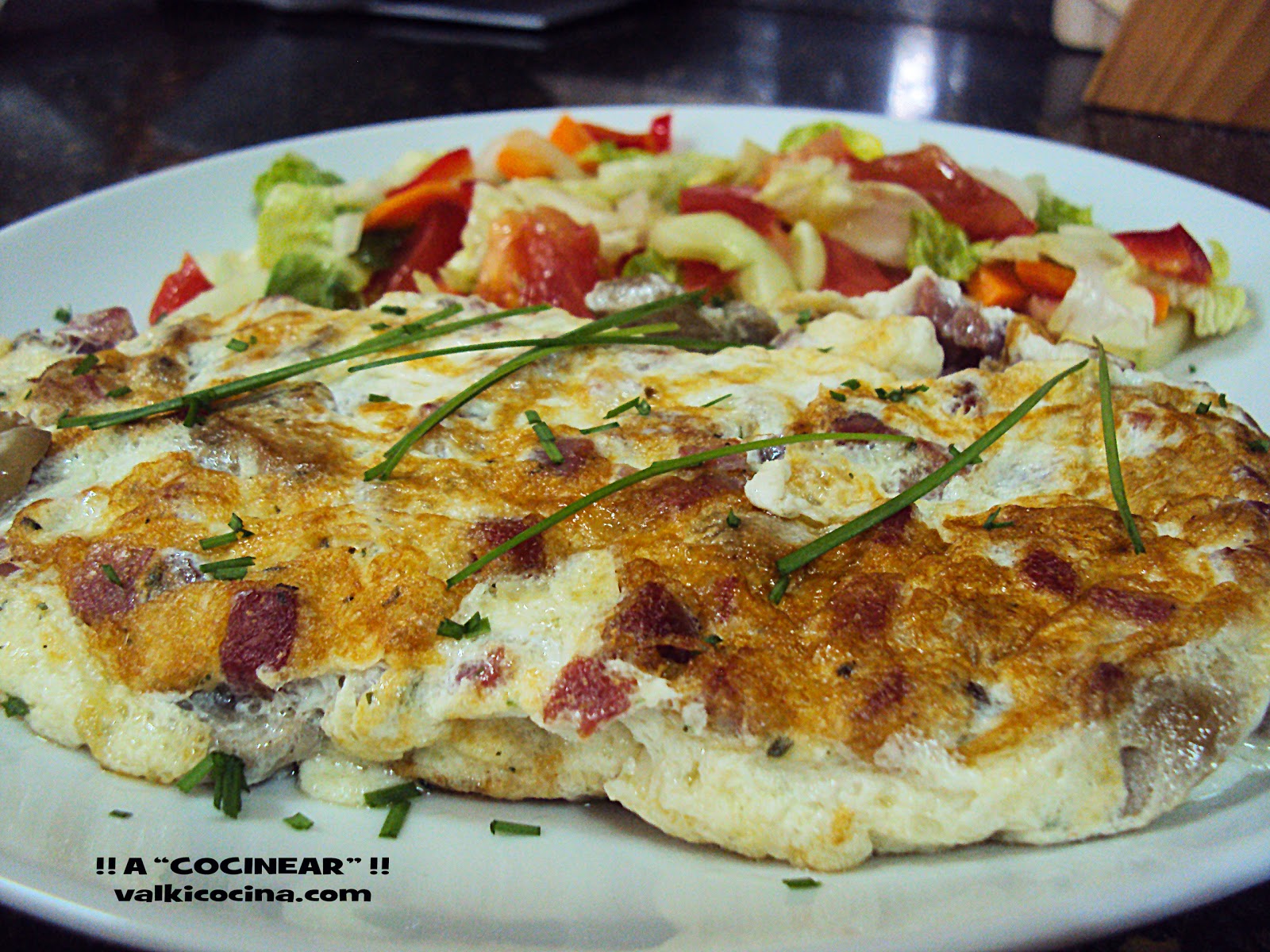TORTILLA DE CLARAS CON CHAMPIÑONES Y JAMÓN ¡¡A COCINEAR!! Recetas