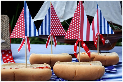 Nautical red, white, and blue party from Pizzazzerie