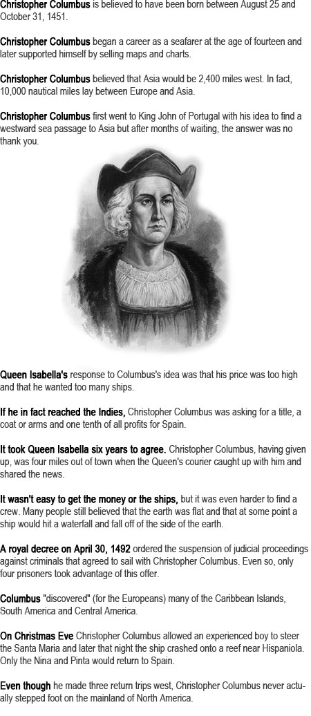 Christopher Columbus facts for kids
