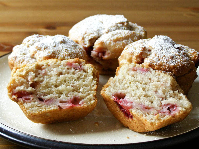 Vegan Strawberry and Vanilla Muffins