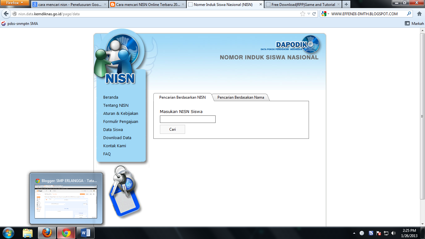 Gambar Tampilan Login Data Siswa