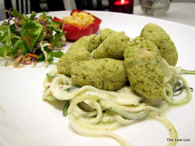 Raw Macadamia and Spinach Gnocchi meat free, meatless, vegetarian, restaurant, Kuala Lumpur, healthy Raw