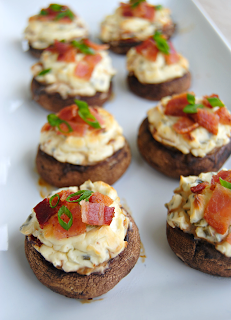 Bacon and Spicy Cream Cheese Stuffed Mushrooms