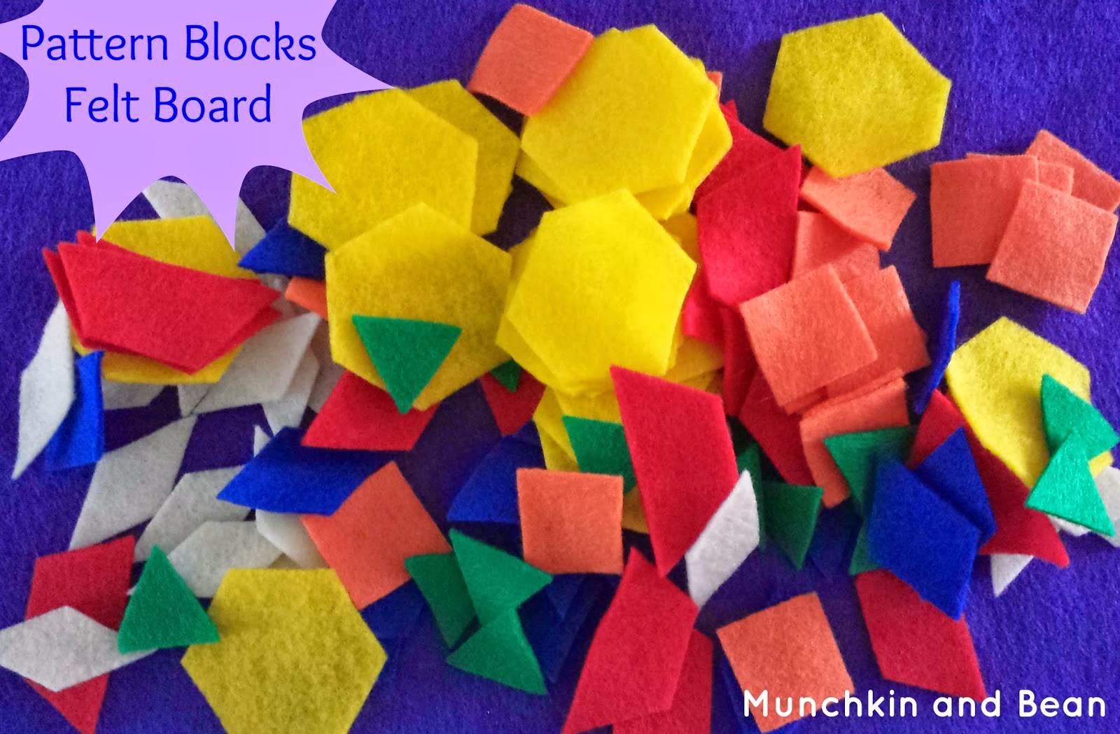 Munchkin and Bean: Pattern Blocks Felt Board