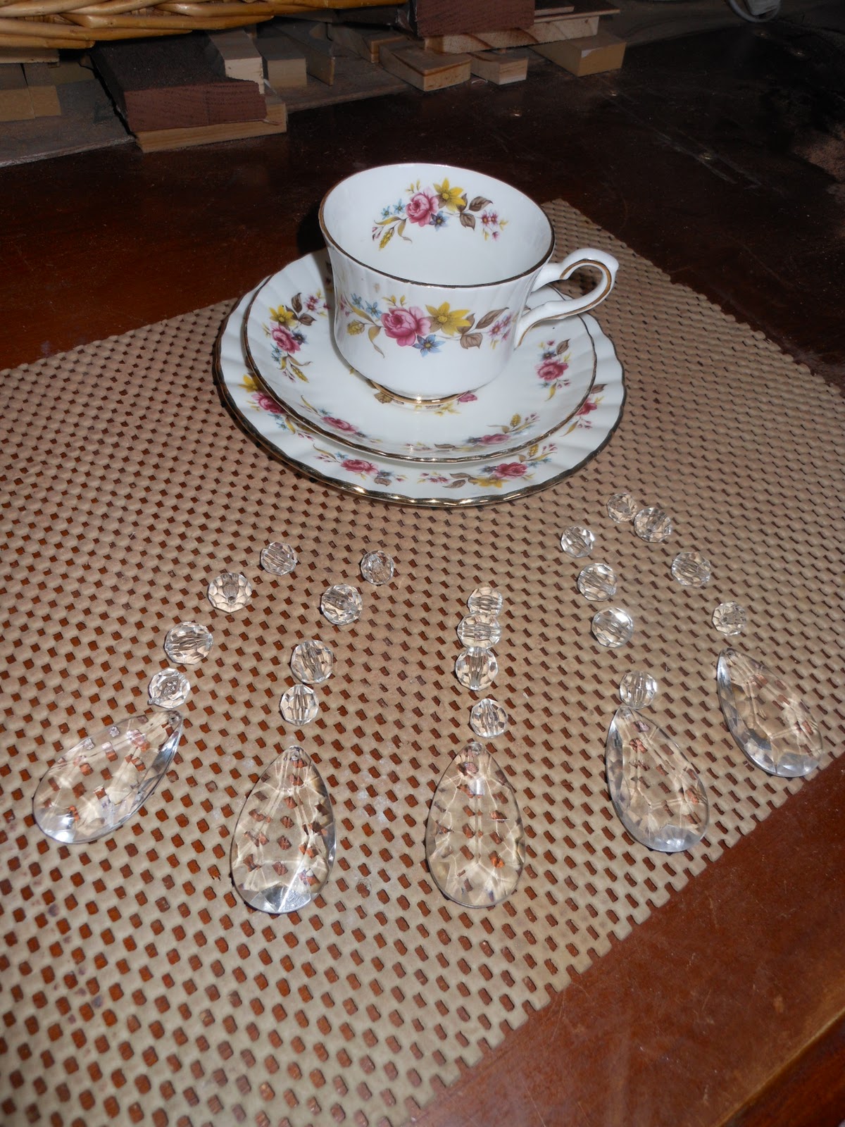 saw dust art Tea cup wind chime