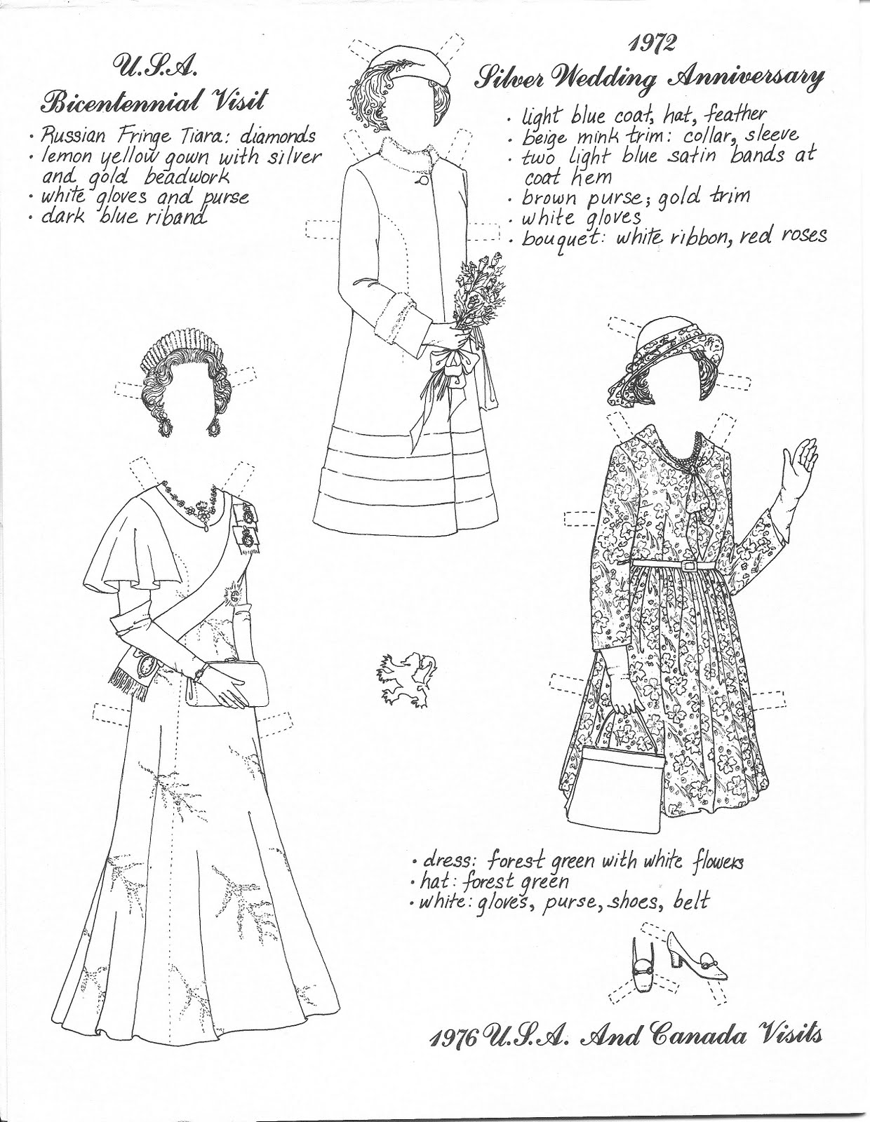 Mostly Paper Dolls Queen Elizabeth II Silver Jubilee Paper Doll by