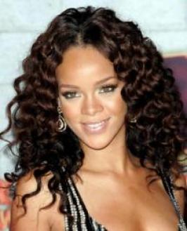 Hairstyle Blog Rihanna With Wavy Side Parted Hair