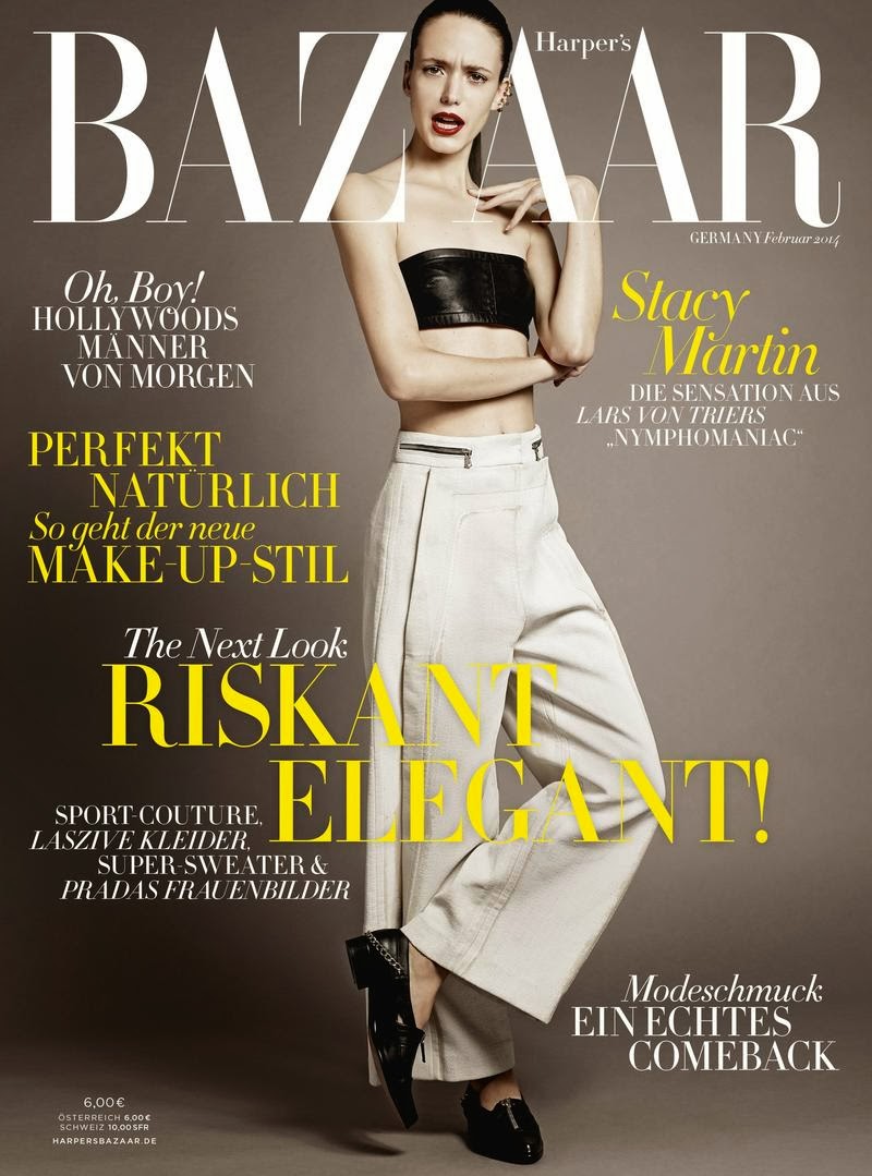 Stacy Martin Harper's Bazaar Germany Magazine Cover February 2014 HQ Scans Magazine Cover : Stacy Martin Magazine Photoshoot Pics on Harper's Bazaar Magazine Germany February 2014 Issue