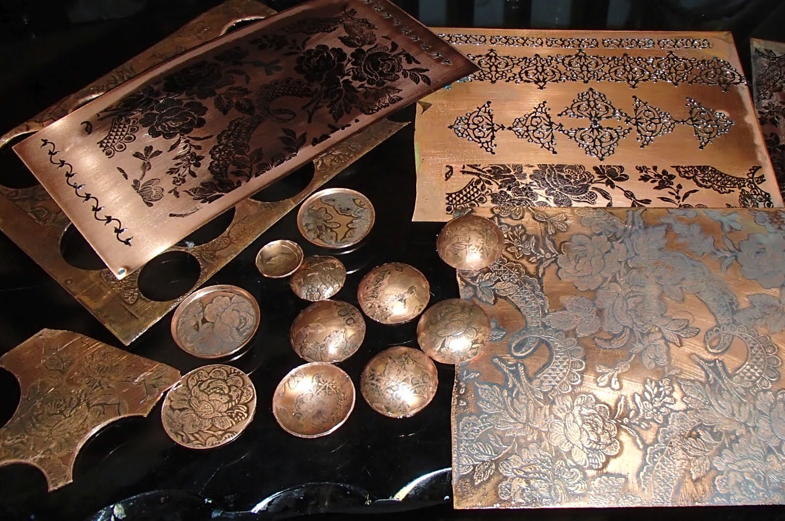 Karmic Confetti Ketching Up Etching Copper