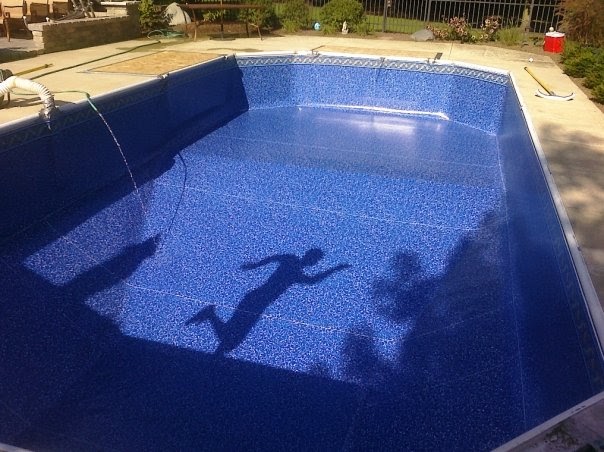 Never A Niche How To Remove White Spots Calcium Deposits From A Pool Liner