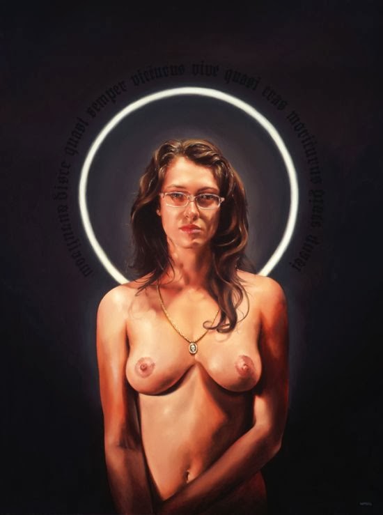 Aaron Nagel pinturas mulheres nuas seios peitos estilo foto-realista