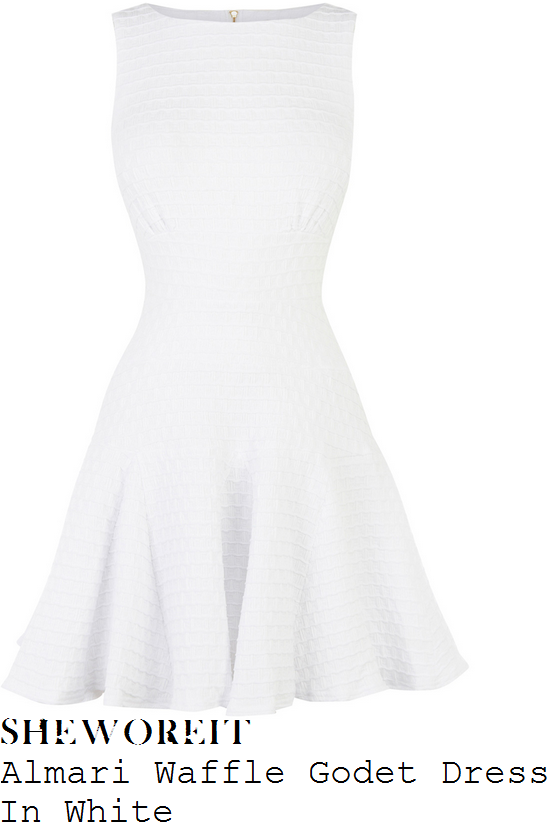 lucy-mecklenburgh-white-sleeveless-textured-waffle-skater-dress