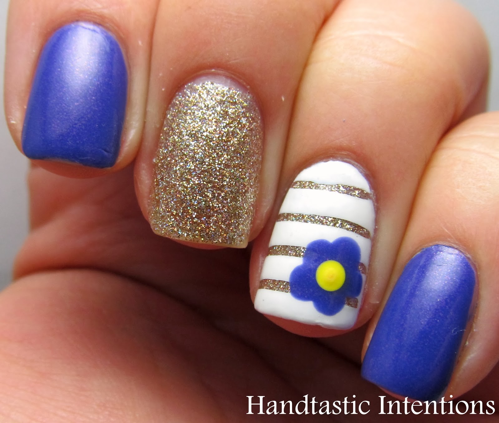 Handtastic Intentions Nail Art Glitter, Stripes and Flowers