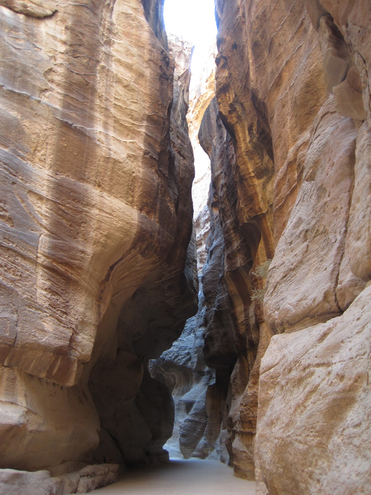 The slot canyon was the road to Petra. It had remaints of the stone paved ... The slot canyon was the road to Petra. It had remaints of the stone paved ...