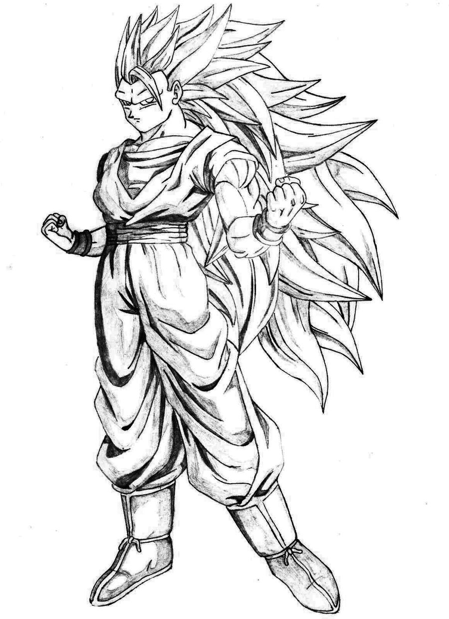 Goku en todas sus fases para colorear - Imagui