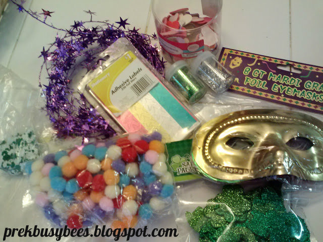 Pre K Busy Bees Easy Mardi Gras Masks