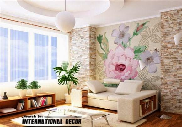 decorative stone wall for living room interior