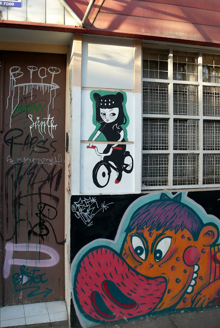graffiti street art in bellavista and patronato, santiago de chile