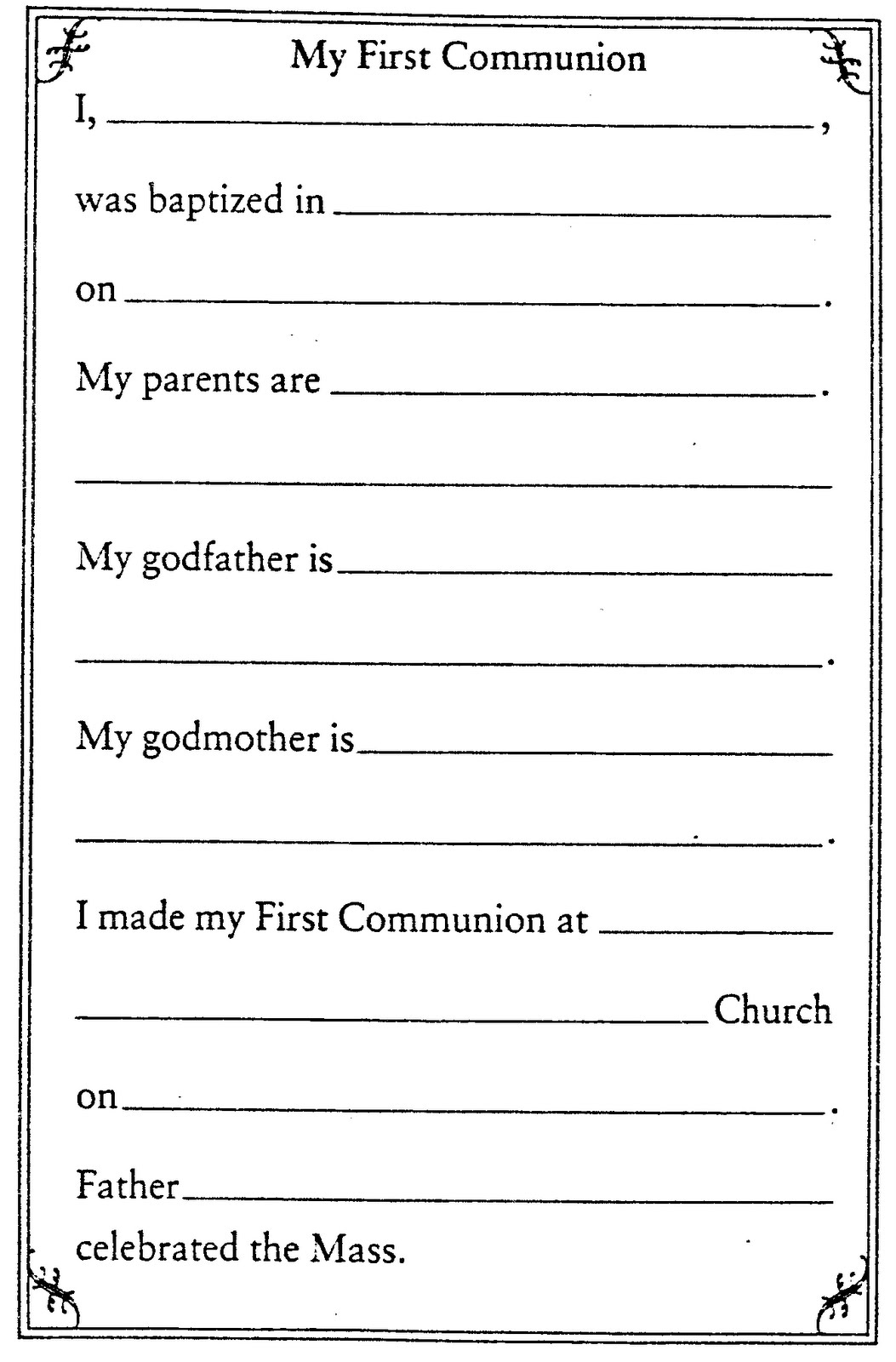 ELEMENTARY SCHOOL ENRICHMENT ACTIVITIES: CELEBRATION OF COMMUNION